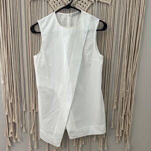 Acne White Asymmetrical Sleeveless Blouse